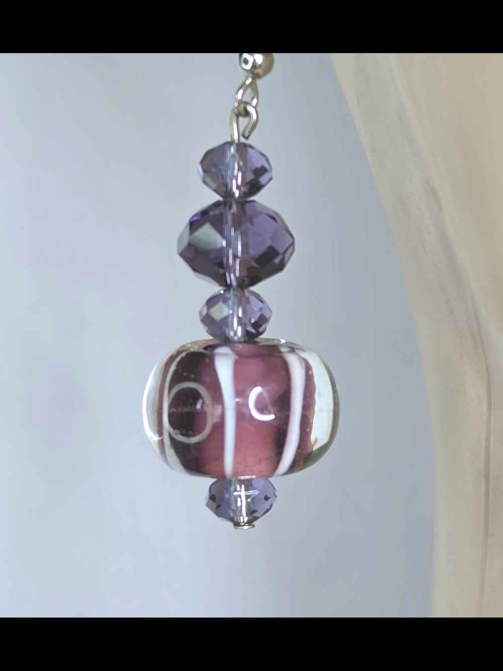 Glass Bead Drop Earrings - Picture 4 of 4